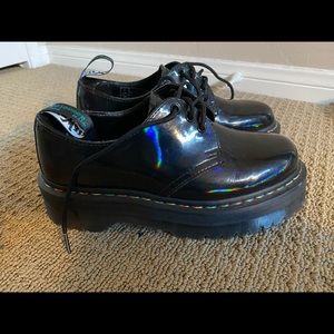 Doc Marten rainbow patent platforms